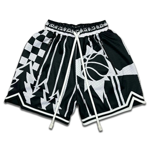 Men's Basketball Shorts Mesh Drawstring Elastic Waist Striped Sublimated Print Breathable Regular Fit All Seasons Adult Sports - Product Image 2