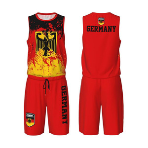 Germany Flag Flag Grain Basketball Jersey Uniform Suit for Men Adults Training <b>Athletic</b> Set - Product Image 1