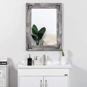 Rustic Wooden Framed Wall <b>Mirror</b> for Bathroom Farmhouse Wall Decor - Product Image 1