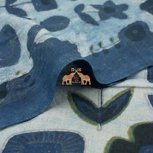 Tissu indien 100% coton doux, imprimé Dabu, résistant à la boue, imprimé à la main, imprimé au bloc, couleur bleue, pour chemises et costumes - Product Image 5