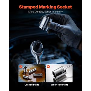 Set di Attrezzi per Riparazione Auto da 230 Pezzi, Kit Meccanico con Chiavi a Bussola SAE e Metriche da 1/4, 3/8, 1/2 Pollici e Cacciaviti per Riparazioni Auto - Product Image 5