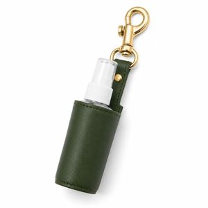 Custom PU Leather Hand Sanitizer Keychain Holder with Metal Hook for Backpack Travel - Product Image 4