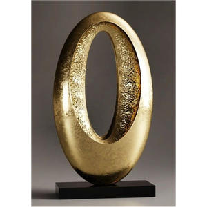 Sculpture en laiton minimaliste moderne, ruban décoratif, art pop tendance et luxueux pour la décoration intérieure de Diwali - Product Image 3