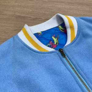 Custom High Quality Leather Sleeves flat Chenille Patch Embroidery Letterman Bomber Wool Blend Varsity <b>Jacket</b> for men - Product Image 3