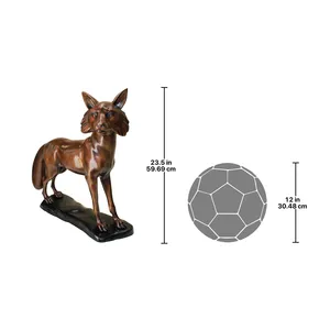 Bronze Dog Figurine Animal Sculpture Casting Art Collectible Decorative <b>Statue</b> - Product Image 3