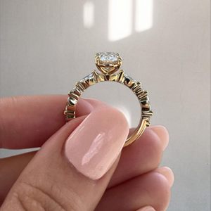 แหวนทรงรีดีไซน์ทันสมัยที่ได้แรงบันดาลใจจากธรรมชาติ 3.50 กะรัต ทอง 14k เครื่องประดับสำหรับงานหมั้น - Product Image 6