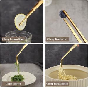 2 pinces culinaires professionnelles extra longues en acier inoxydable, à dents, durables, outil de chef pour manucure et usage commercial - Product Image 6