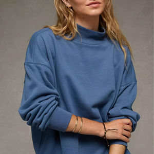 Suéter de cuello alto holgado para mujer, de mezcla suave estampada, para invierno, con tejido cálido y transpirable, y corte minimalista elegante y relajado. - Product Image 4