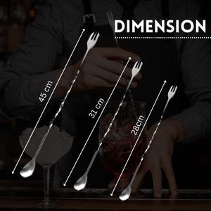 Huge Demand Supplied Long Handle Stirring Stainless Steel Spiral Pattern Cocktail Stirrer Mixing <b>Bar</b> Spoon Twisted Design - Product Image 3