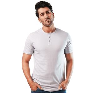 Venta al por mayor personalizado 200gsm 100% algodón transpirable suave anti-pilling Anti-Shrink entrenamiento correr hombres Henley camiseta - Product Image 1