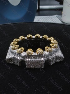 Boîtier de montre de luxe de haute qualité, style mosaïque de diamants, micro-pavé de cristaux, personnalisé, style hip-hop - Product Image 3