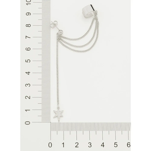 Pendientes Minimalistas de Plata de Ley 925 con Cadena y Dije de Estrella, Joyería Unisex para Uso Diario - Product Image 3