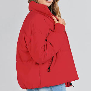 เสื้อแจ็คเก็ตพัฟเฟอร์ผู้หญิงไซส์ใหญ่คุณภาพสูงสำหรับฤดูหนาว ระบายอากาศได้ดี มีซิป  ลายพิมพ์ตามสั่งสำหรับฤดูใบไม้ร่วง - Product Image 2