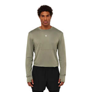 Camiseta Deportiva de Manga Larga para Hombre, Color Gris, Corte Holgado, Ligera, de Secado Rápido, para Gimnasio, Entrenamiento, Deportes - Product Image 1