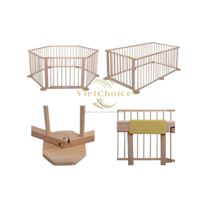 VietChoice Corralito de Madera Maciza Ecológico Diseño Moderno Fácil de Plegar y Montar Centro de Actividades Seguro 4/6/8 Paneles - Product Image 4