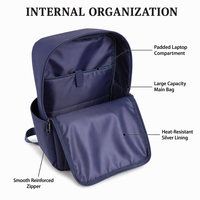 Sac à dos pour ordinateur portable ignifuge et imperméable avec logo personnalisé, grande capacité, décontracté, pour voyages et école, compatible avec les ordinateurs portables de 15,6 pouces