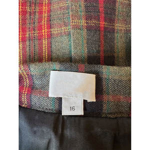 Jupe écossaise plissée pour femme, style classique, motif tartan Wallace rouge et vert, style vintage, 100% laine - Product Image 3