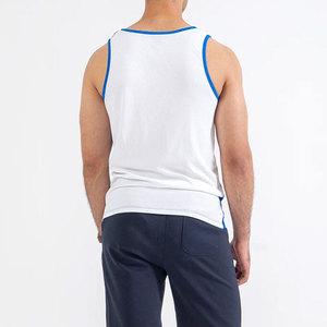 Latest Design Sleeveless Round Neck Custom Plain Breathable Knitted Sporty Gym Summer <b>Men's</b> Tank Top - Product Image 2