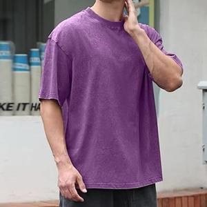 Camiseta de punto extragrande 100% algodón con lavado ácido, en blanco para impresión POD, premium, ecológica, cómoda y elegante, al por mayor - Product Image 6