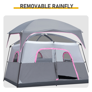 Carpa Familiar de Doble Capa para 6 Personas, Impermeable, Resistente al Viento, Fácil de Instalar, 1 Puerta de Malla, 5 Paredes de Malla Grandes para Aventuras al Aire Libre - Product Image 5
