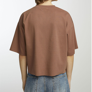 Camisetas de Algodón de Punto Personalizadas de Corte Regular, Modernas para Hombre, Clásicas de Manga Corta, Cuello Redondo, Manga Raglán, Algodón Grueso - Product Image 2