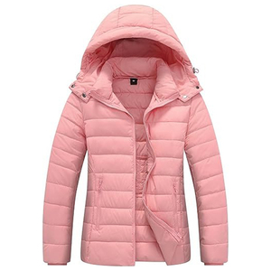 Custom Womens Black Puffer Jacket Winter Hooded Quilted Breathable Eco-Friendly Warm Coat Lightweight Insulated Cotton Lined - Product Image 1