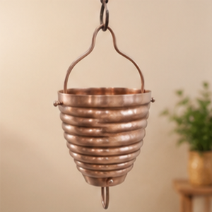 Chaîne de pluie en cuivre suspendue pour seau, décoration de jardin extérieur, style simple - Product Image 3