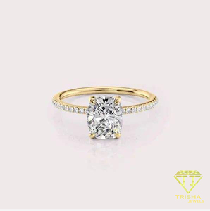Anillo de compromiso de moissanita fabricado en India para amantes de la joyería fina, ideal para ceremonias de boda y momentos románticos, en venta. - Product Image 5