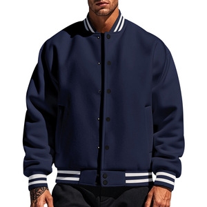 High Quality Custom Blank Baseball Buttons Bomber <b>Jacket</b> Long Sleeve <b>Men's</b> Varsity <b>Jacket</b> - Product Image 3