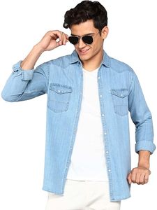 เสื้อแจ็คเก็ตยีนส์แขนยาวสำหรับผู้ชาย |   ทรงปกติ - เหมาะสำหรับสไตล์สมาร์ทแคชชวล - Product Image 1