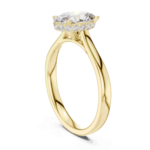 Anillo con halo oculto de diamante cultivado en laboratorio de corte radiante de 1.50 quilates totales, oro macizo de 10K, 14K, 18K, color EF, 0.13 quilates totales, engaste pavé, artículo de regalo nupcial - Product Image 2