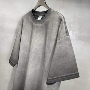 Camiseta de algodón degradado de manga corta con cuello redondo para hombre, estilo casual, tejido liso con ribete en contraste - Product Image 5