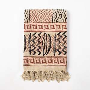 Manta de tiro tradicional india 100% algodón, funda de sofá impresa en bloque, funda de sofá, funda de sofá Universal de uso decorativo - Product Image 6