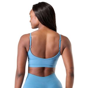 Light <b>Blue</b> Women's Seamless Athletic Sports <b>Bra</b> Stretch Performance <b>Bra</b> for Workout Yoga Gym Running Fitness - Product Image 2