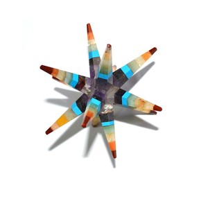 Étoile de cristal de guérison 12 points d'artisanat en pierre semi-précieuse pour le bien-être et l'équilibre - Product Image 2