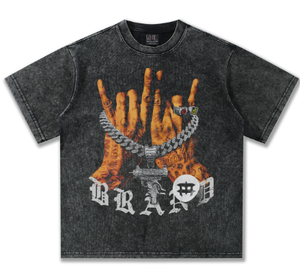 Wholesale DTG Printed <b>Men's</b> Custom T-Shirt 100% Cotton Acid Washed Black Band Printing Short Sleeves Long Oversized Knitted - Product Image 2