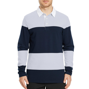 เสื้อรักบี้แขนยาวผู้ชายใส่สบาย ป้ายยี่ห้อส่วนตัว ติดกระดุม - Product Image 1
