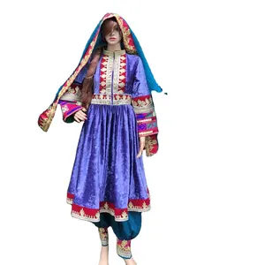 Suku etnik Vintage Kuchi Afghan buatan tangan penuh bordir pekerjaan tangan nunani gaun tradisional penyusutan Pashtun gaun budaya 2023