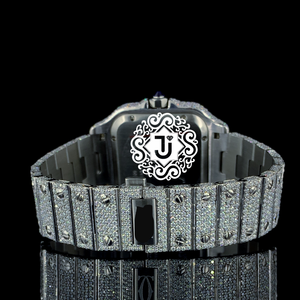 Montre-bracelet de luxe haut de gamme en acier inoxydable entièrement sertie de diamants, mouvement mécanique ETA, idéale pour mariages et tenues décontractées, directement de l'usine. - Product Image 4