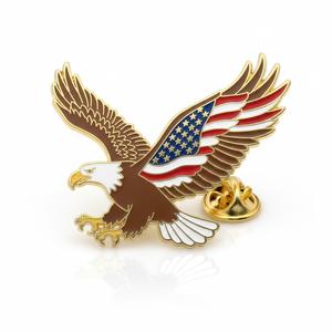 Fournisseur de souvenirs d'animaux, cadeaux touristiques, logo personnalisé, États-Unis, Amérique, épingle à revers en métal en forme d'aigle - Product Image 1