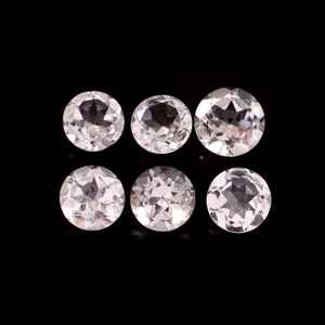 Lote al por mayor de cuarzo blanco natural facetado y calibrado de 6x6 mm, calidad AAA++, certificado por terceros, para fabricación de joyas. - Product Image 1