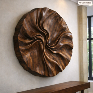 Hand Carved Wall Art Farmhouse Wood Wall Art For Bedroom Livingroom Entryway <b>Rustic</b> Ambience Mid Century Large Sculpture Wall - Product Image 6