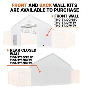 Garage Prefabbricato e Deposito 40FT X 30FT in Tessuto PE Serie Pro, Riparo Ignifugo con Tetto da 10FT, Protezione UV TMG ST3041CE(P) - Product Image 4
