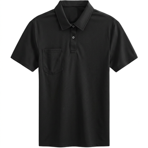 Polo à manches courtes pour homme, couleur unie, violet, avec poche poitrine, tissu tissé décontracté, coupe classique - Product Image 6