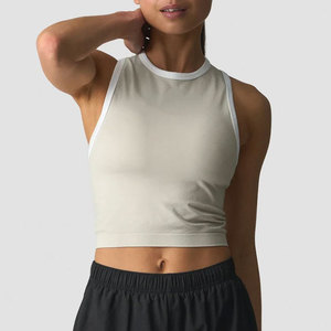 Camiseta sin mangas acolchada para mujer con sujetador incorporado, estilo crop, para fitness, entrenamiento, actividades al aire libre y running. - Product Image 3
