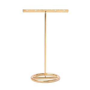 <b>Gold</b> Geometric Jewelry Stand With Octagonal Base Minimalist Design Tabletop Home Decor For <b>Bedroom</b> Indoor Use - Product Image 2