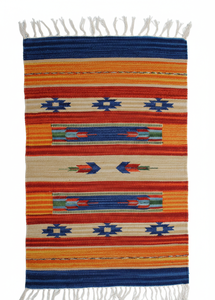 Tapis/chemin de table moderne en coton tissé à la main, motif floral, lavable, avec envers réversible, à poils plats, pour la maison et les voyages - Product Image 4