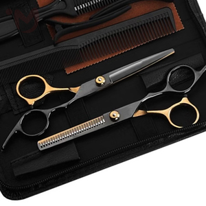 Ensemble de ciseaux de barbier professionnels en acier inoxydable IMANS ENTERPRISES, 8 pièces, pour usage en salon, ciseaux de coupe de cheveux de haute qualité - Product Image 3