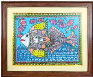 Arte Folclórico Étnico Mithila, Pintura Metálica Hecha a Mano en 3D de Jharkhand - Decoración Tradicional para el Hogar de Bihar Madhubani - Product Image 3