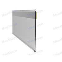Meethope, estante plano de PVC, tira de datos de plástico adhesiva, etiqueta de precio, soporte de etiquetas, inserto, pantalla de precio de papel de altura de 50mm